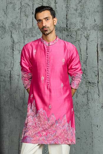 Sarab Khanijou Gulrang Ridge Embroidered Short Kurta Set 