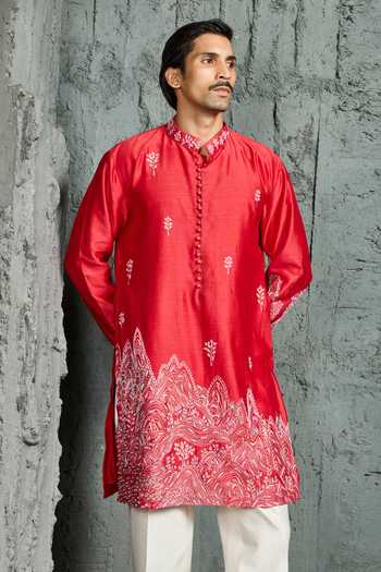 Sarab Khanijou Gulrang Ridge Embroidered Kurta Set 