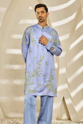 Sarab Khanijou Lilac Whisper Embroidered Kurta Set 