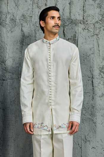 Sarab Khanijou The Pearl Palm Embroidered Jacket Trouser Set