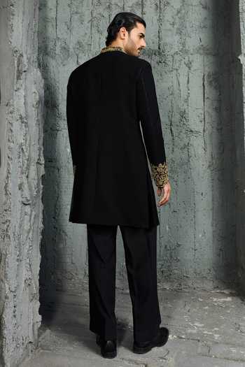 Sarab Khanijou Obsidian Noor Embroidered Sherwani Set 