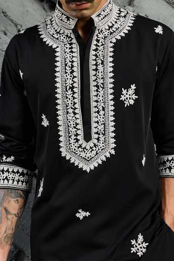 Buy Sarab Khanijou Black Shadow Dori Embroidered Kurta Set Online at Aza Fashions Buy_Sarab Khanijou_Black Shadow Dori Embroidered Kurta Set _Online_at_Aza_Fashions