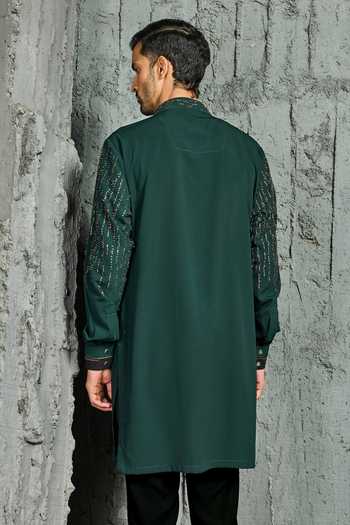 Sarab Khanijou Mehfil Green Embroidered Kurta Set 