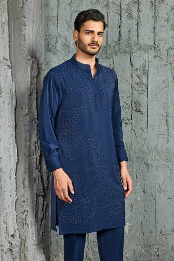Buy Sarab Khanijou Blue Jashn Neel Cutdana Embroidered Kurta Set Online at Aza Fashions Buy_Sarab Khanijou_Blue Jashn Neel Cutdana Embroidered Kurta Set _Online_at_Aza_Fashions