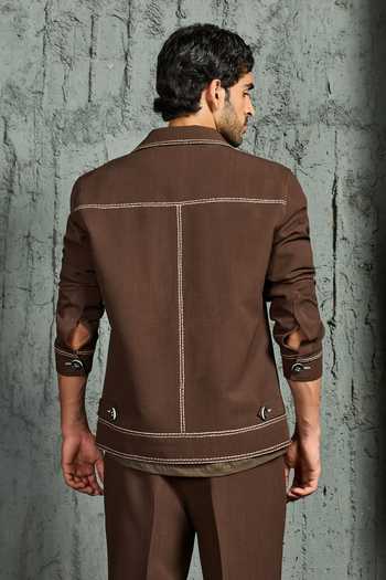 Sarab Khanijou Paint Strokes Shacket & Trouser Set 