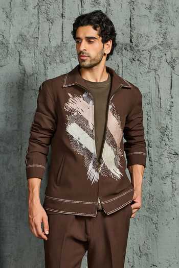 Sarab Khanijou Paint Strokes Shacket & Trouser Set 
