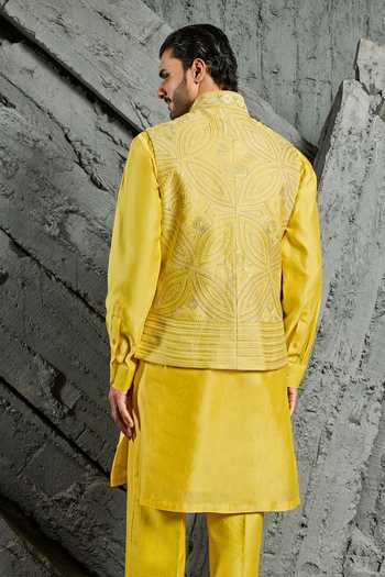 Sarab Khanijou Sunray Embroidered Nehru Jacket & Kurta Set 