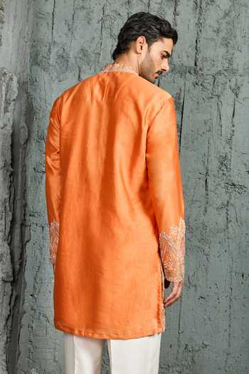 Sarab Khanijou Gulrang Embroidered Ridge Kurta Set 