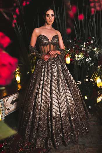 Amaltas Couture Embellished Corset Lehenga Set 