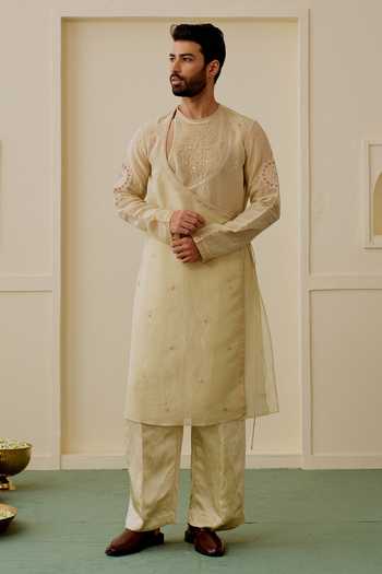 Gopi Vaid Archit Embroidered Angarkha Kurta Set 