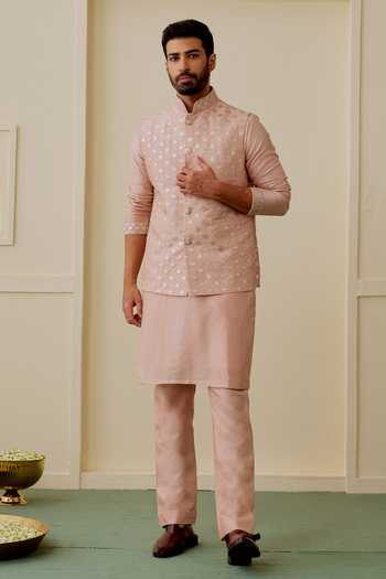 Gopi Vaid Ayush Embroidered Bundi & Kurta Set 