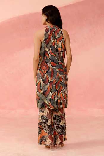 Label Moni K Savanna Circle Print Kurta & Palazzo Set 