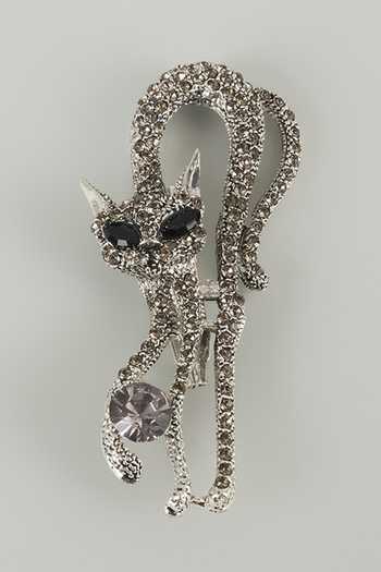 Salil Bhatia Mystic Cat Embellished Brooch 