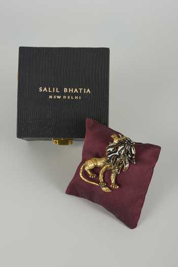 Salil Bhatia Scar Lion Embellished Brooch 