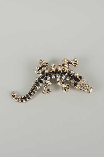Salil Bhatia Studded Crocodile Embellished Brooch 