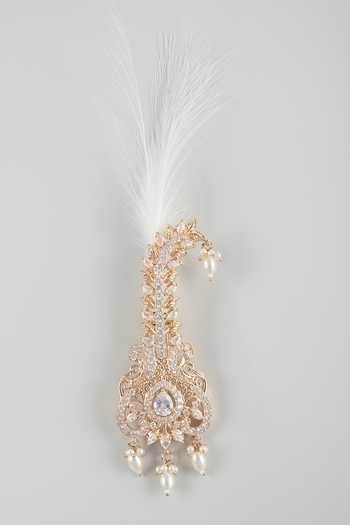 Salil Bhatia Pearl Embellished Feather Kalangi