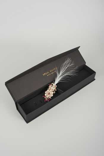 Salil Bhatia Stone Embellished Feather Kalangi