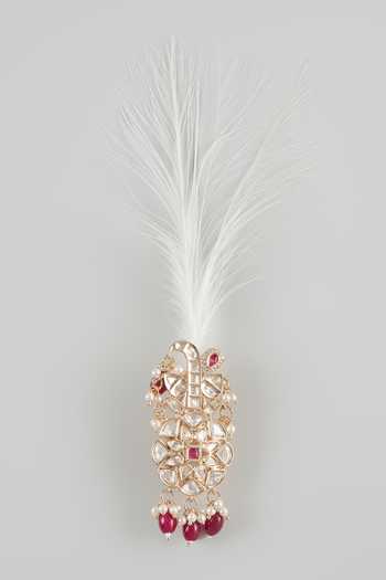Salil Bhatia Stone Embellished Feather Kalangi