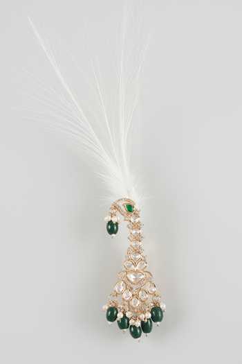 Salil Bhatia Stone Embellished Feather Kalangi
