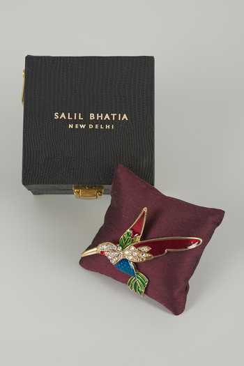Salil Bhatia Hummingbird Embellished Brooch 