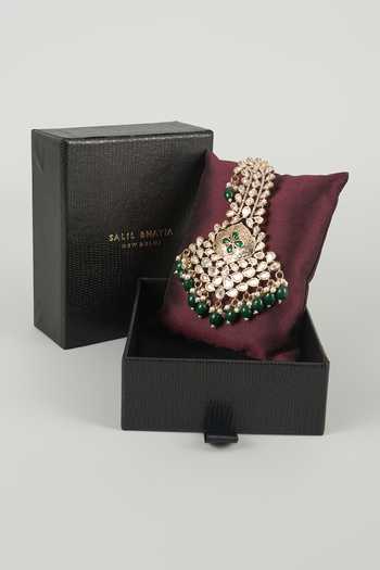 Salil Bhatia Emerald Pearl Embellished Kalangi
