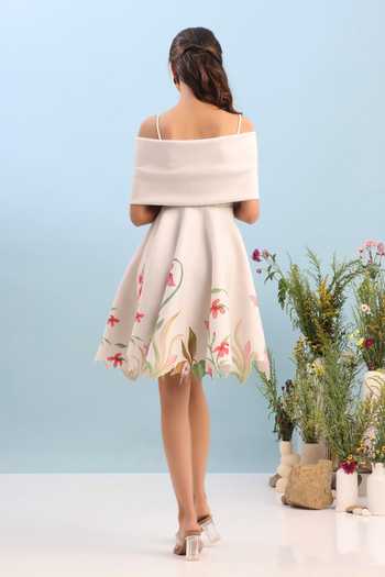 Ozeqo Aspen Corset Printed Dress With Draped Bow