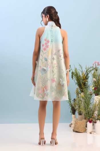 Ozeqo Montana Short Printed Dress With Overlay