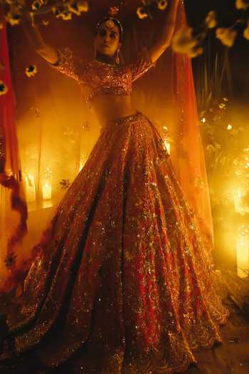 Amaltas Couture Swarovski Embellished Bridal Lehenga Set 