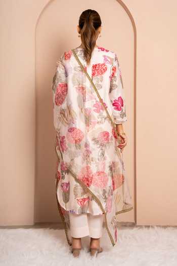 Kameez Digital Print Chanderi Kurta Set