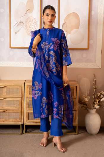 Kameez Digital Print Chanderi Kurta Set
