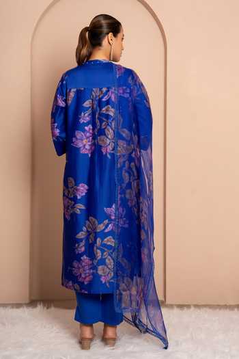 Kameez Digital Print Chanderi Kurta Set