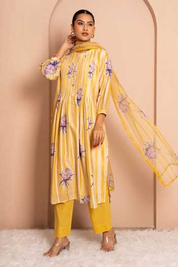 Kameez Digital Print Chanderi Kurta Set