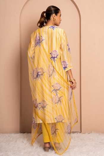 Kameez Digital Print Chanderi Kurta Set
