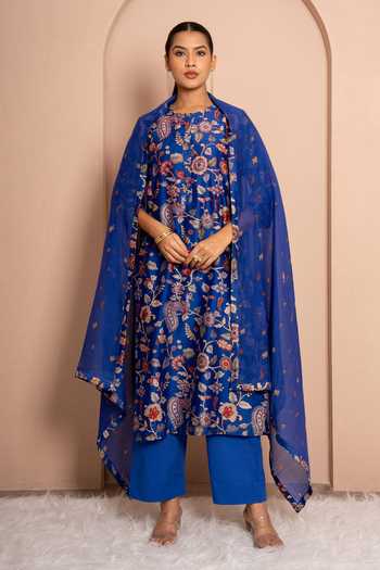 Kameez Garden Digital Print Chanderi Kurta Set