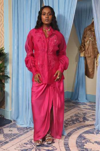 Midushi Bajoria Hand Work Shirt & Skirt Set 