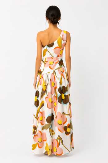 Shop Poppi Ivory Cotton One Shoulder Abstract Floral Print Dress at Aza Fashions Shop_Poppi_Ivory Cotton One Shoulder Abstract Floral Print Dress _at_Aza_Fashions