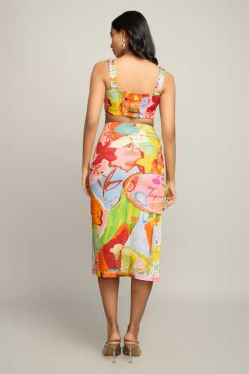 Poppi Printed Crop Top & Skirt Set 