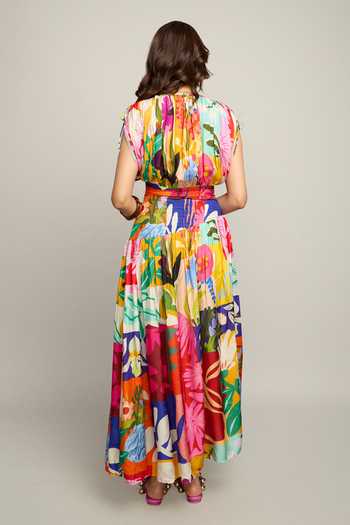 Poppi Printed Gathered Dress 