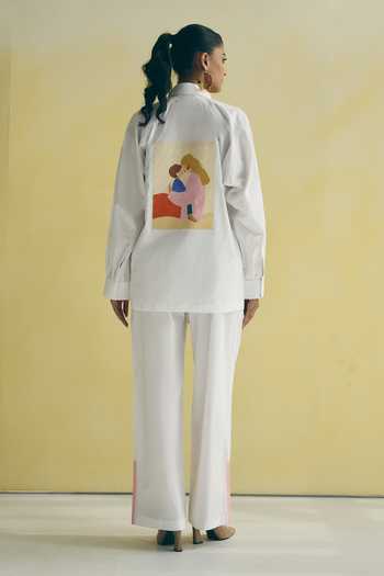 Meher By Islie Tie Up Shirt & Trouser Set 