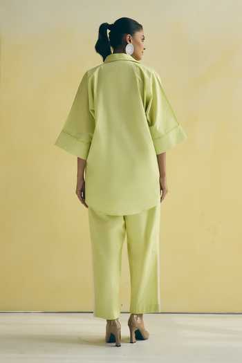 Meher By Islie Placement Embroidered Shirt & Trouser Set 