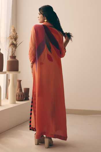 Meher By Islie Botanical Print Kaftan 