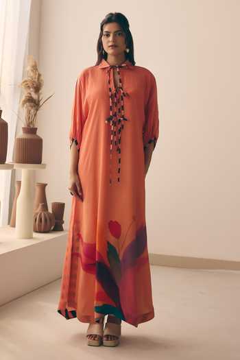 Meher By Islie Botanical Print Kaftan 