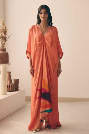 Meher By Islie Abstract Print Kaftan 