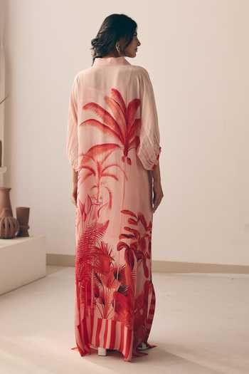 Meher By Islie Tropical Palm Print Kaftan 