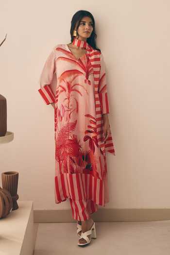 Meher By Islie Printed Kaftan & Pant Set 