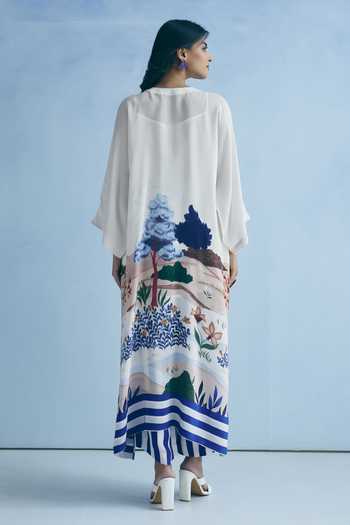 Meher By Islie Neckline Embellished Kaftan & Pant Set 
