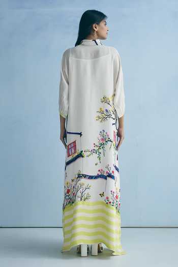 Meher By Islie Stripe Print Kaftan 
