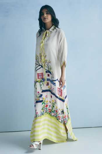 Meher By Islie Stripe Print Kaftan 