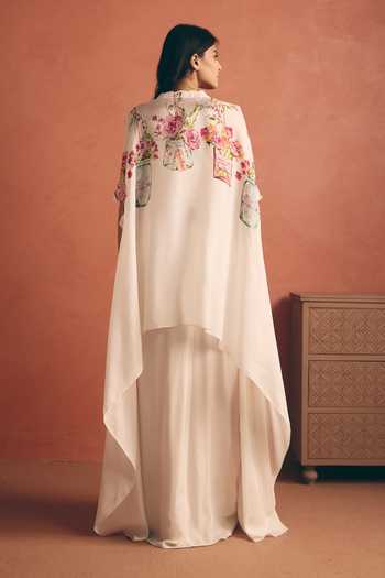 Meher By Islie Draped Maxi Dress With Cape 
