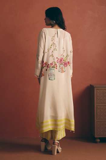 Meher By Islie Pearl Embellished Kurta & Pant Set 